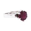 Image 1 : 14KT White Gold 0.20 ctw Diamond and Glass Filled Ruby Ring