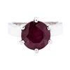 Image 2 : 14KT White Gold 0.20 ctw Diamond and Glass Filled Ruby Ring