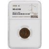 Image 1 : 1918 Lincoln Wheat Penny Coin NGC MS63RB