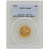 Image 1 : 1901 $5 Liberty Head Half Eagle Gold Coin PCGS MS62