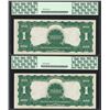 Image 2 : (2) Consecutive 1899 $1 Black Eagle Silver Certificate Notes PCGS Gem New 65PPQ