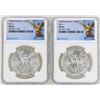 Image 1 : Lot of 1982Mo & 1983Mo Mexico Libertad Onza Silver Coins NGC MS65