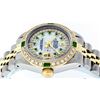 Image 5 : Rolex Ladies Two Tone 14K MOP Diamond & Emerald Datejust Wristwatch