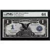 Image 1 : 1899 $1 Black Eagle Silver Certificate Note Fr.233 PMG Choice Uncirculated 64