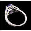 Image 3 : Platinum 2.42 ctw Tanzanite and Diamond Ring