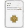 Image 1 : 1855 $3 Indian Princess Head Gold Coin NGC XF45