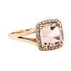 Image 1 : 14KT Rose Gold 2.50 ctw Morganite and Diamond Ring