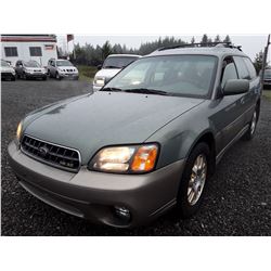 E1 --  2003 Subaru Outback 3.0 Special , Green , 278506  KM's