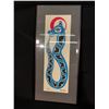 Image 1 : DEL. RUSS UNTITLED SERPENT ORIGINAL FRAMED PAINTING, DATED 1995, 27'' T X 12'' W INC. FRAME, SIGNED
