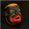 Image 2 : HAND CARVED AND PAINTED WILD MAN MASK, ARTIST UNKNOWN, APPROX. 11'' TALL