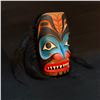 Image 2 : HENRY SAM "WARRIOR" HAND CARVED AND PAINTED FIRST NATIONS MASK, WITH HORSE HAIR ACCENTS, APPROX.