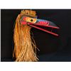 Image 1 : WAYNE BELL, HAND CARVED AND PAINTED RAVEN MASK WITH ARTICULATING BEAK AND CEDAR BARK ACCENTS,