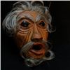 Image 2 : L. BAINES "CORKY" HAND CARVED AND PAINTED PORTRAIT MASK WITH HORSE HAIR ACCENTS, CARVED IN 1987,