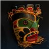 Image 2 : SEAN HANSEN WILD MAN MASK WITH CEDAR BARK ACCENTS, APPROX. 10'' TALL, CARVED IN 1975, SIGNED BY