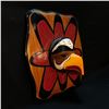 Image 2 : HAND CARVED AND PAINTED EAGLE AND SUN PANEL MASK, ARTIST UNKNOWN, DATED 1998, APPROX. 22'' TALL