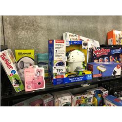 SHELF LOT OF ASSORTED KIDS TOYS