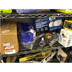 SHELF LOT OF ASSORTED HOME/GARAGE/OUTDOOR PRODUCTS