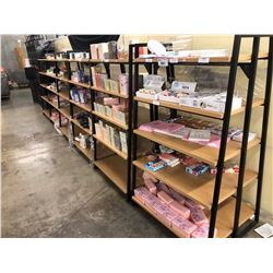 CONTENTS OF ROW OF DISPLAY RACKING INC. NOTEBOOKS, PERFUME, COSMETIC PRODUCTS AND MORE