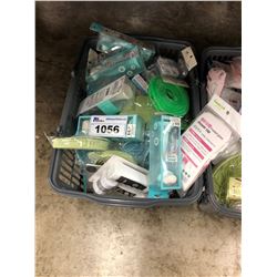 BIN OF ASSORTED DOLLAR STORE ITEMS