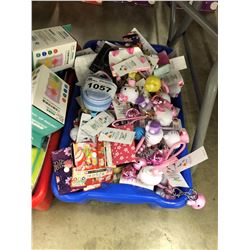 BIN OF ASSORTED DOLLAR STORE ITEMS, BIN NOT INCLUDED