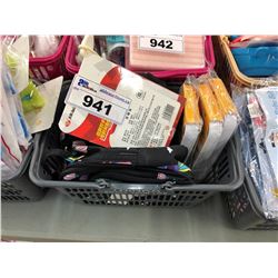 BIN OF ASSORTED DOLLAR STORE ITEMS