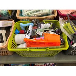 BIN OF ASSORTED DOLLAR STORE ITEMS