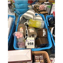 BIN OF ASSORTED DOLLAR STORE ITEMS