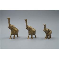 A Group of Three Bronze "Elephant" Decorations.