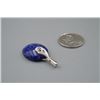 Image 3 : A Natural Lapis Pendnat Inlaid with 925 Silver.