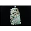 Image 2 : A Grade-A Jadeite "Monkey" Pendant with String Necklace.