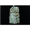 Image 3 : A Grade-A Jadeite "Monkey" Pendant with String Necklace.