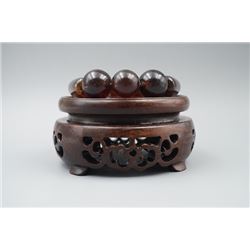 Blood Cherry Amber Barrel Beads Bracelet.