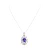 Image 2 : 10.66 ctw Tanzanite And Diamond Pendant And Chain - 14KT White Gold
