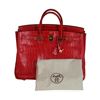 Image 5 : Hermes Red Alligator Birkin 35 Handbag - Circa 2011