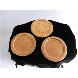 Three Red Lacquered Boxes and Three Lacquered Plates