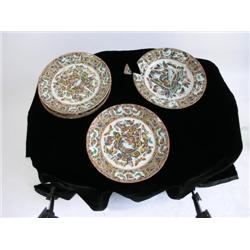 Set of 5 Chinese Botanical Motif Plates