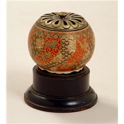 19th Century Japanese stoneware incense pot 