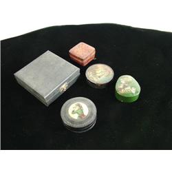 Four Chinese and English Boxes, One  with Chess Set