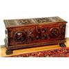 Image 1 : Heavily Carved Walnut Wedding Chest