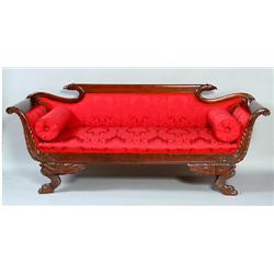 American-Style Duncan Phyfe Mahogany Empire Sofa