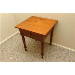 19th Century American Cherry Side Table with One Drawer