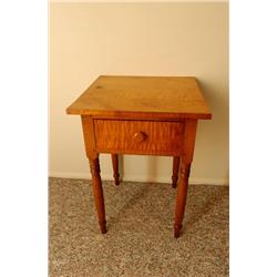 Poplar 19th Century American  Side Table with Single Drawer