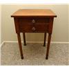Image 1 : 19th Century American Tiger Maple Side Table with Two Drawers 