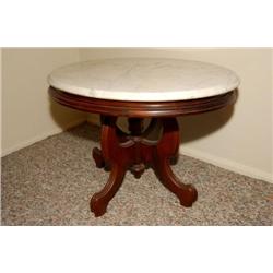Oval Marble-Top Table