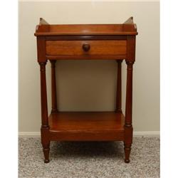 19th Century American Cherry Side Table with Medial Shelf