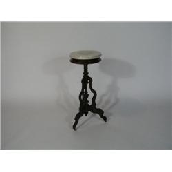 19th Century American Marble Top Mahogany Table and Matching Side Table