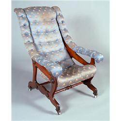 American Silk Damask Upholstered Recliner Chair