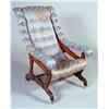 American Silk Damask Upholstered Recliner Chair