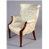 Image 4 : Pair of Damask Upholstered Armchairs