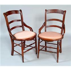 Pair of Victorian Open Arm Chairs